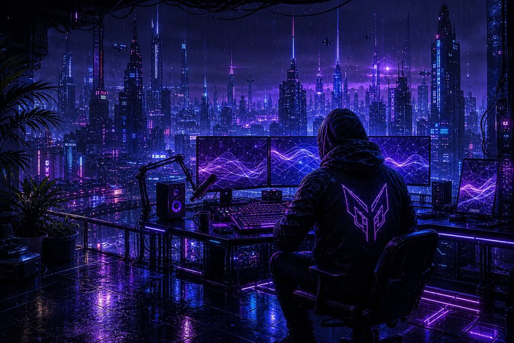 Neon Pulse City Wallpaper Set digital asset collection